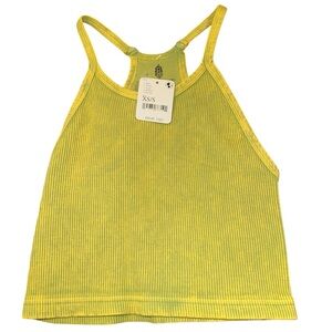 Free People Movement Happiness Runs Crop Top – Vintage Lime (NWT)